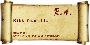 Rikk Amarilla névjegykártya
